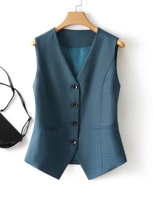 Short Single-breasted Women's Autumn and Winter Waistcoat Can Be Worn Inside and Outside with Tops Workplace Temperament, Preppy 80s Clothes, Vests for Women