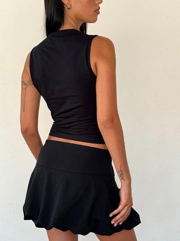Women's Bow Decor Square Neck Crop Tank Top, Y2K Fashion Sleeveless Cropped Top for Summer, Fashion Women's Top for Daily Wear, 90s Clothes