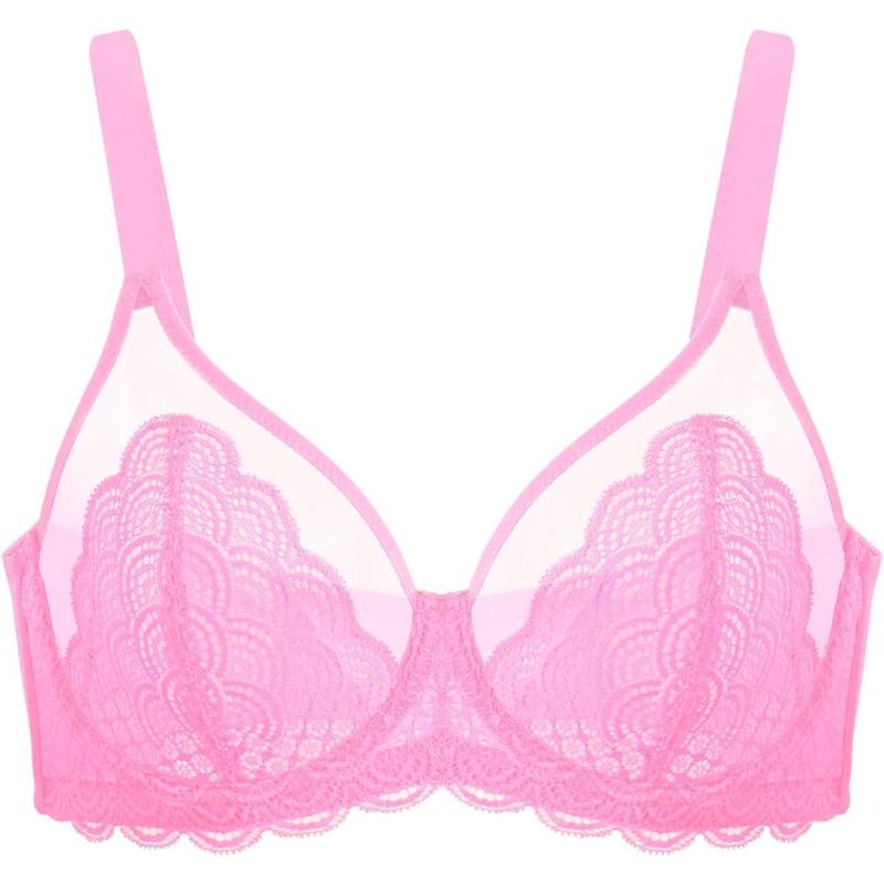 Minimizer Bra for Women - plus Size Lace Bra Womans Full Coverage Bras Unlined Underwire Bra for Heavy Breast HSIA