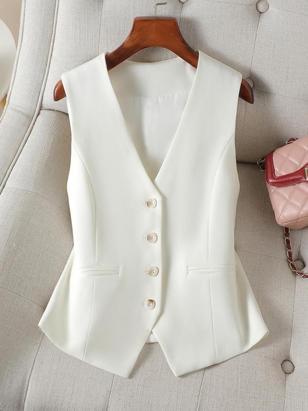 Short Single-breasted Women's Autumn and Winter Waistcoat Can Be Worn Inside and Outside with Tops Workplace Temperament, Preppy 80s Clothes, Vests for Women