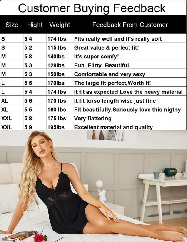 Avidlove Women Chemise Night Gown Lace Modal Sleepwear V-Neck Full Slip Lingerie Elegant Nightgowns Womenswear