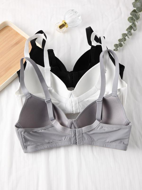 Women's Adjustable Strap Underwire Bra, Casual Plunge Push Up Lingerie Top, Back To School Wear, Summer Clothes, Underwear for All Seasons, Fall Wear, Fallfreshness