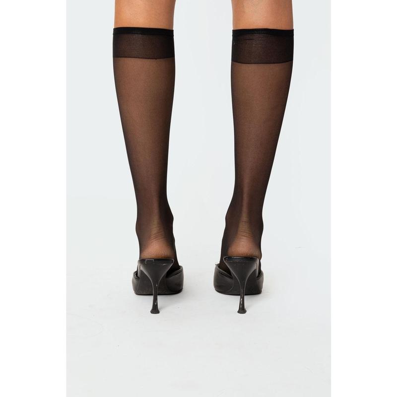 Sheer Mesh Knee High Socks