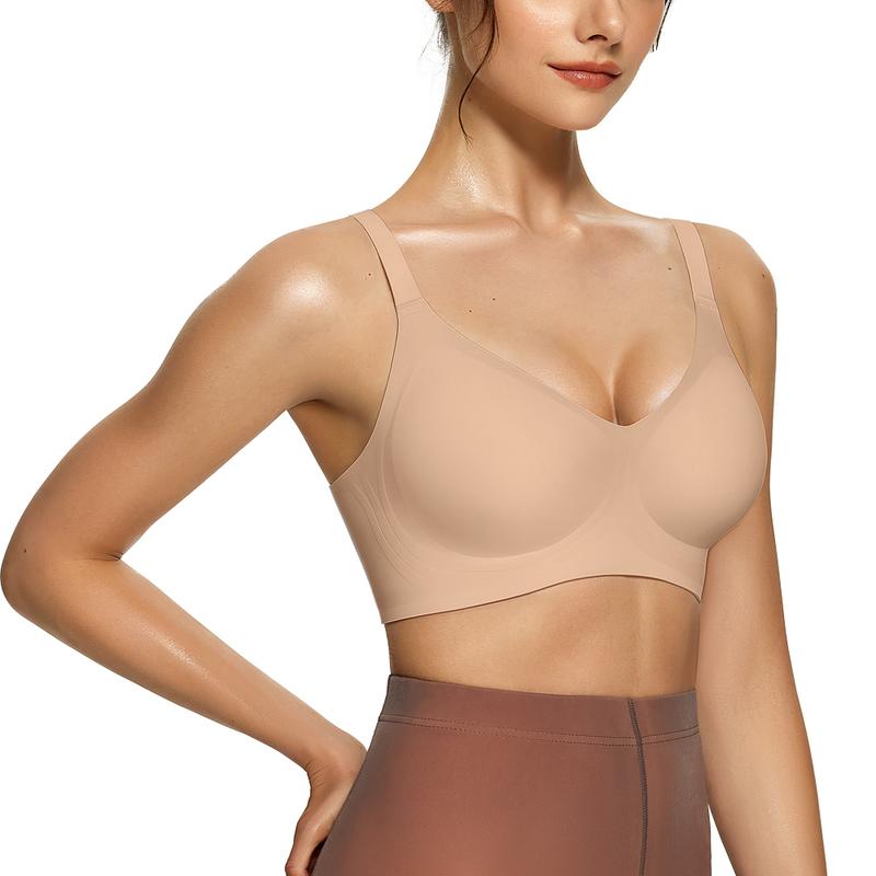 OEAK Womenswear Comfort Adjustable Bras Full Coverage Everyday Seamless Bras No Underwire Push Up Bras Soft Bra