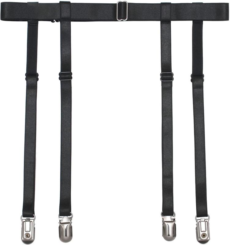 Black Womens Suspender Garter Belt for Thigh High Socks Stockings Boots Plus Size