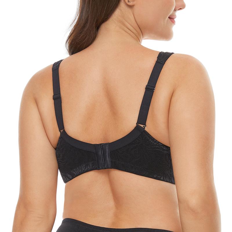 Wingslove Plus Size Floral Unlined Comfort Non Padding Full Coverage Wireless Bra