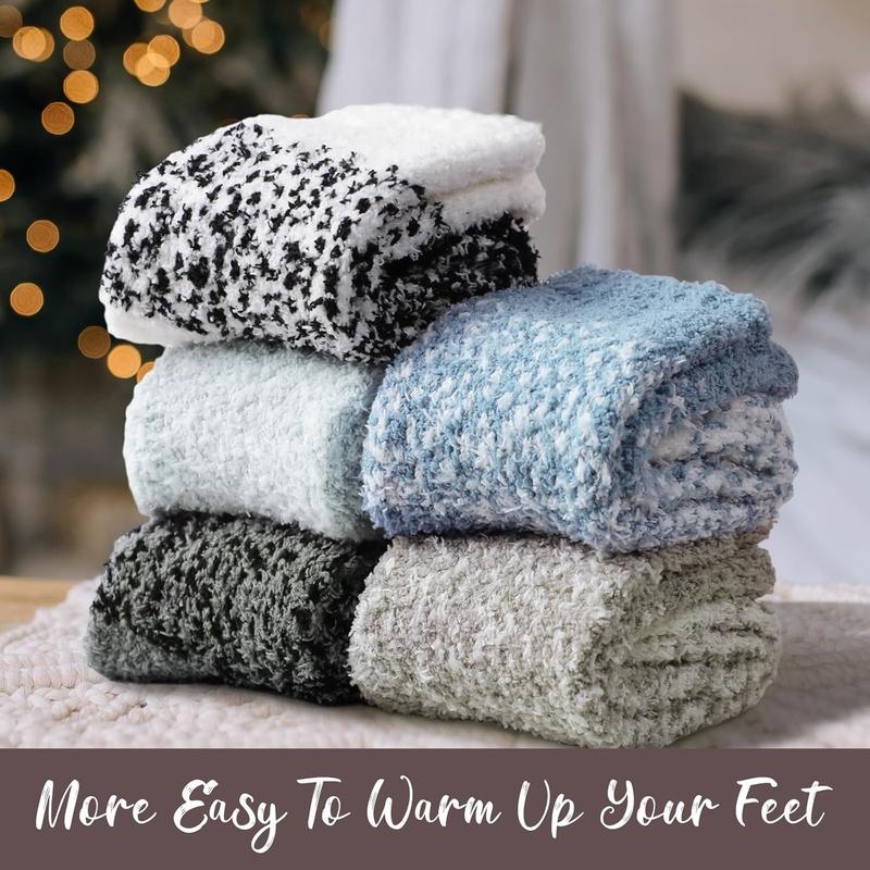 5 6 Pairs Fuzzy Socks for Women - Fluffy Socks Women, Cozy Socks for Women Slipper Socks
