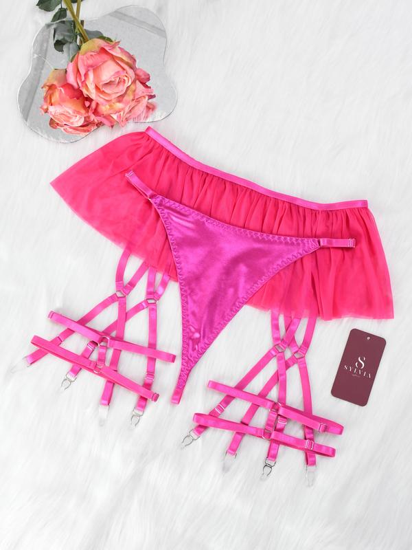 [Black Friday] Women's 6pcs Sexy Silk Bow Cami Sets – Comfortable Lingerie & Underwear, Front Push Up Bra Pink & Green & Blue Color Nightdress Womenswear Elegant Everyday wear,  Sleepwear Basic Minimalist Basic Minimalist Nightgown Elegant Nightwear