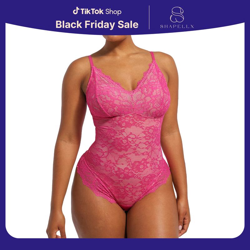 Shapellx AirSlim Lace Smooth Firm Control Full Body Shapewear Cute Lady Outfit Buy One Get One Free breast Covers