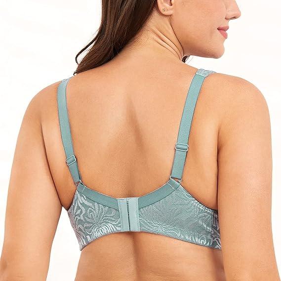 Wingslove Plus Size Floral Unlined Comfort Non Padding Full Coverage Wireless Bra