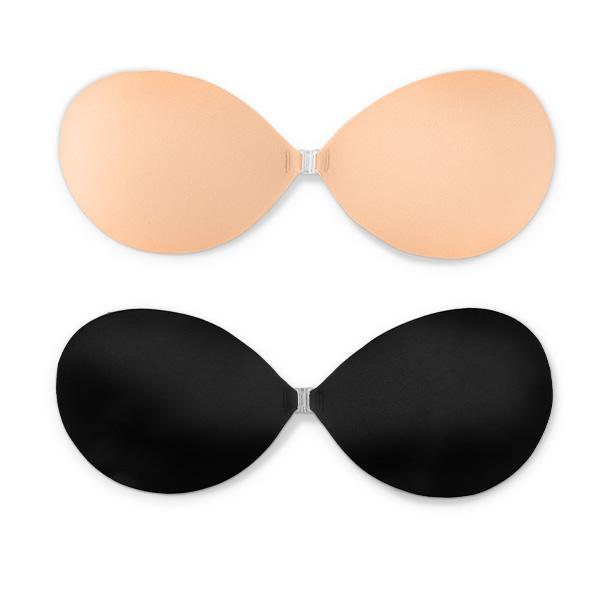 Niidor Fabric Adhesive Bra, Comfortable with Front Closure Strapless Sticky Invisible Push up Bra Reusable for Backless Dress Gift for her