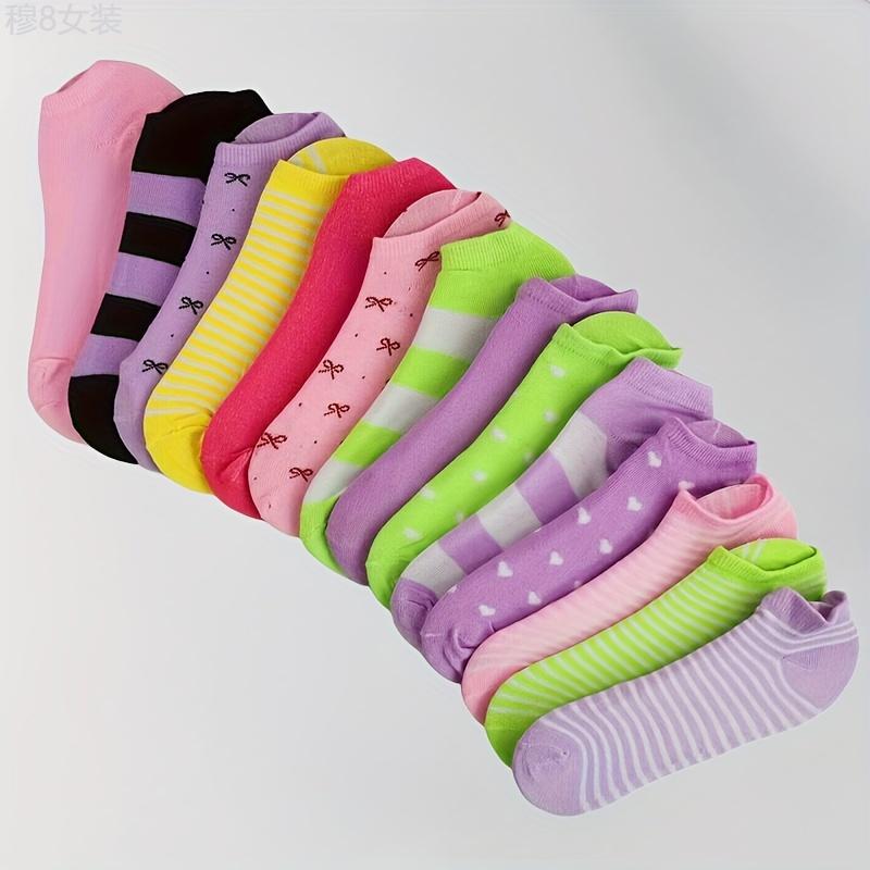 rainbow socks - Rainbow Color Socks - Soft, Comfort, No Show Ankle - Women's Stockings & Hosiery - For Everyday Wear -  Add a Pop of Color to Your Outfit - Step into a Rainbow of Comfort Stripe Fabric Womenswear Striped Bridal Knit