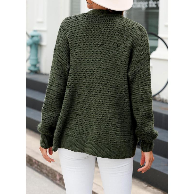 Dokotoo Women's 2024 Fashion Casual Open Front Long Sleeve Chunky Knit Cardigans Sweaters Outerwear Coats