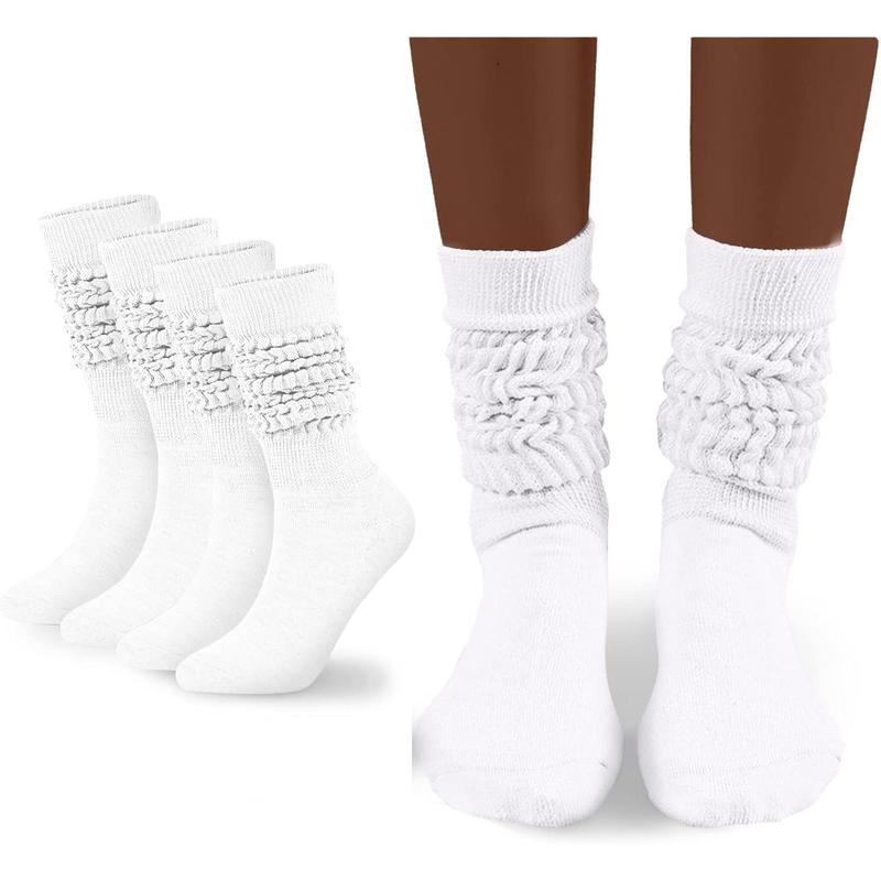 Womens Slouch Sock Scrunch Socks Soft Long Boot Socks for Women Stacked High Sock 2-3 PACK