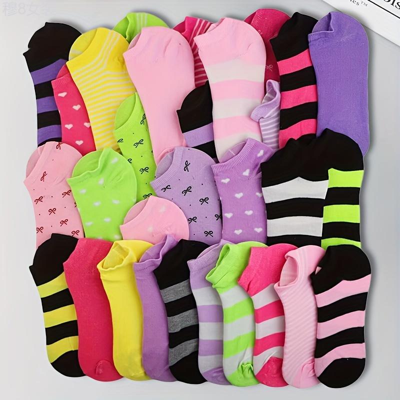 rainbow socks - Rainbow Color Socks - Soft, Comfort, No Show Ankle - Women's Stockings & Hosiery - For Everyday Wear -  Add a Pop of Color to Your Outfit - Step into a Rainbow of Comfort Stripe Fabric Womenswear Striped Bridal Knit