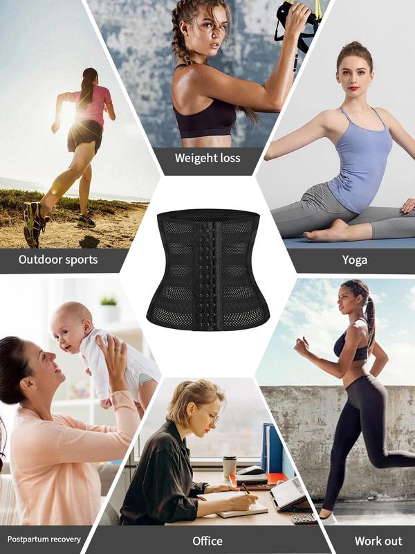 Women's Solid Color Waist Trainer, Tummy Control Shaper, Adjustable Hooks Waist Cincher for Women, Shaper for Daily Wear, Summer Wear 2024, Fall Wear, Fallfreshness
