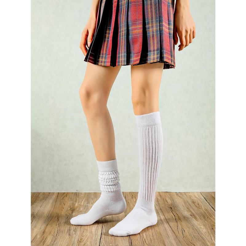 Womens Slouch Sock Scrunch Socks Soft Long Boot Socks for Women Stacked High Sock 2-3 PACK