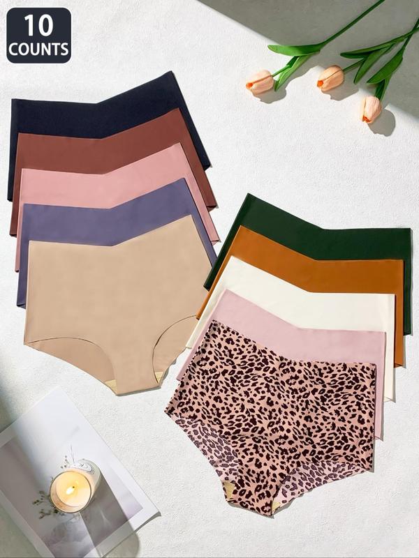 Women's Plain leopard Print High Waist Knicker, Casual Soft Comfy Panties for Women for Daily Wear, Underwear for Women, Underwear for All Seasons