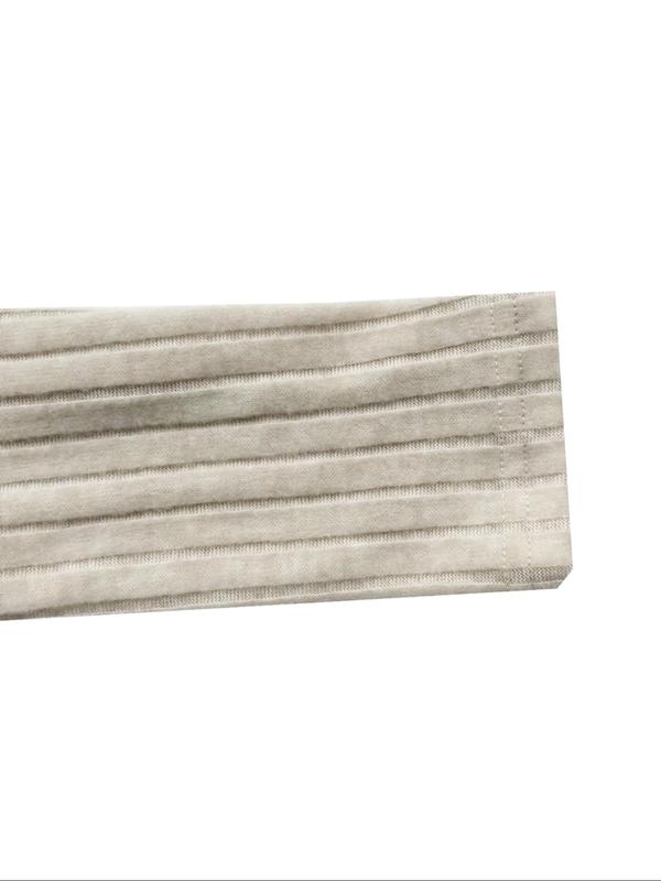 Women's Plain Textured Wrapped V Neck Crop Tee, Casual Long Sleeve Ribbed T-Shirt for Fall & Winter, Women's Clothing for Daily Wear