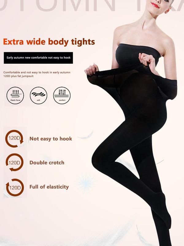 Women's 1 Pair Solid High Waist Tights, 120D Spring Fall Winter Warm Comfy Breathable Slim Pantyhose For Women, Women's Socks & Tights