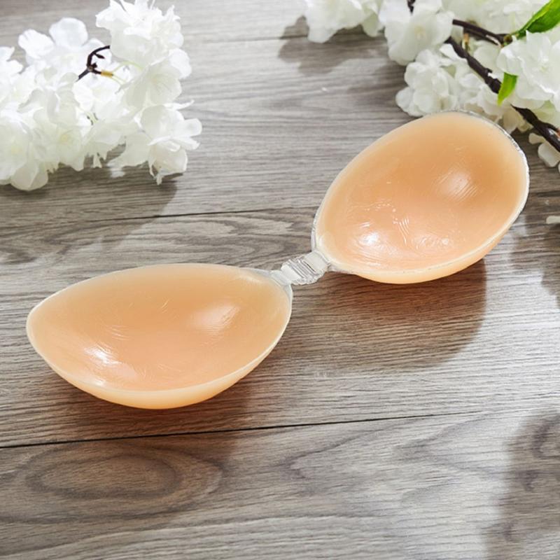 KISWON Adhesive Bra Strapless Sticky Invisible Push up Silicone Bra for Backless Dress