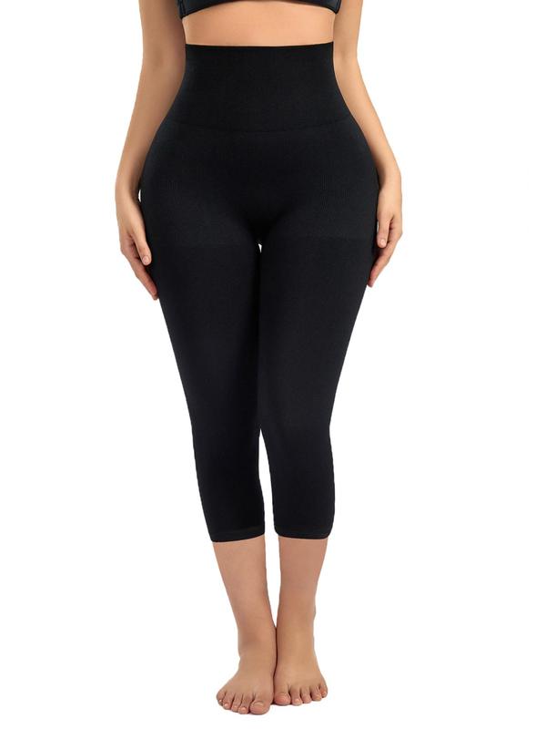 Women's High Waist Shapewear Leggings, Seamless Tummy Control Butt Lifting Capris Pants, Women's Summer Shapewear Bottoms