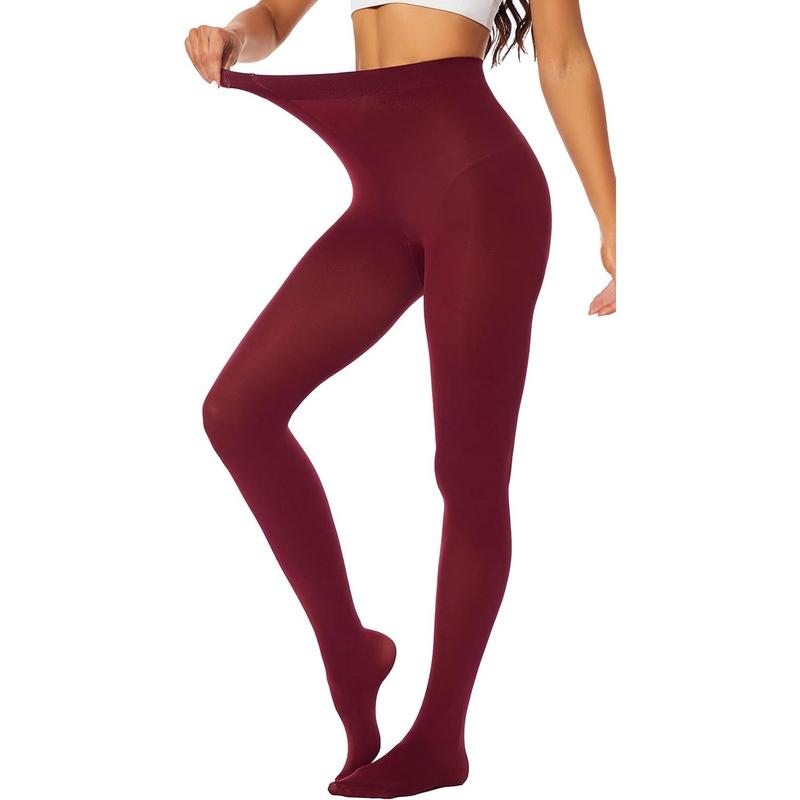 Women's 80 Denier Soft Opaque Tights, High Waist Solid Color Footed Pantyhose 20+ Colors Underwear Womenswear Lady Comfort