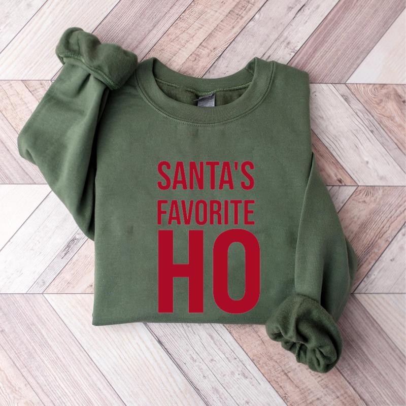 Santa's Favorite Ho T-Shirt Sweatshirt Hoodie Trendy Graphic Shirt Family Streetwear casual Multicolor Fun and Expressive Design casual wear