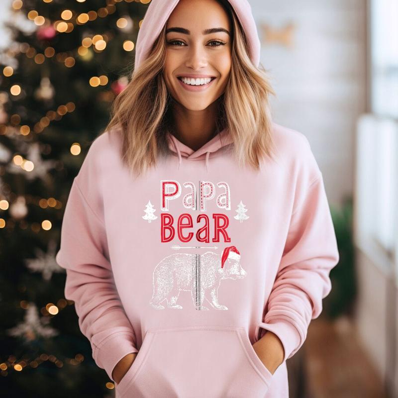 Papa Bear Christmas Santa Family Matching Pajamas Xmas Men Pullover Hoodie B0828YVK4D