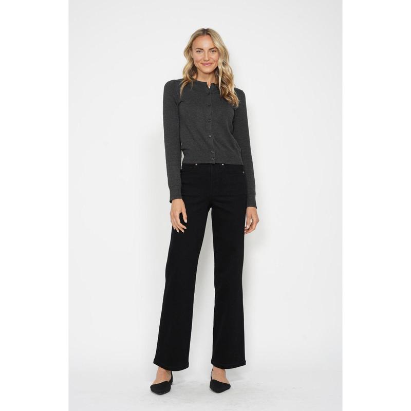 JUDY BLUE HI WAIST TUMMY CONTROL BLACK CLASSIC STRAIGHT JEANS