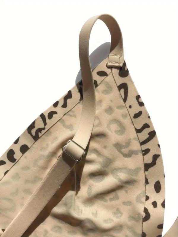 Women's All Over Leopard Print Sexy Lingerie Set, Sexy Push Up Bra & Panty Set, Women's Underwear & Lingerie for Romantic Nights