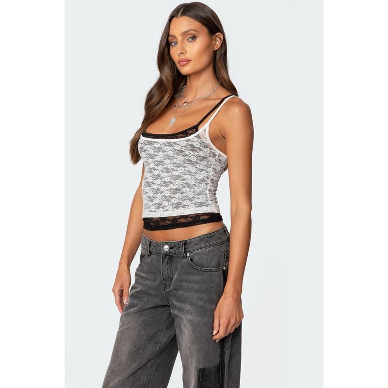 Wynnie Layered Lace Tank Top