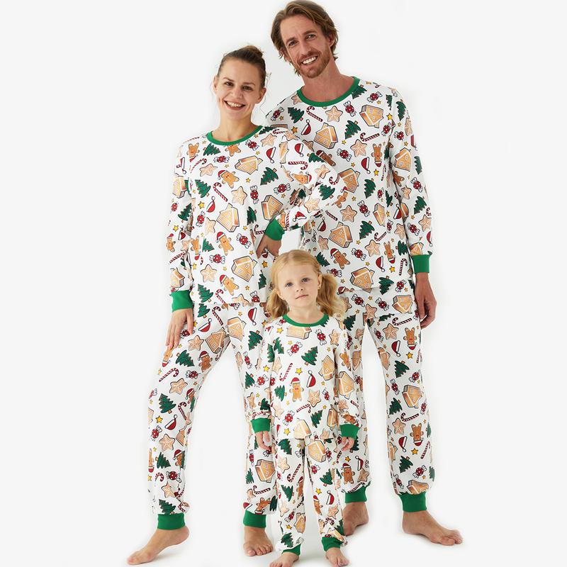 PatPat Christmas Pajamas Family Matching Cute Cartoon Print Pajamas Family Clothing Sets Family Costumes (Flame Resistant)