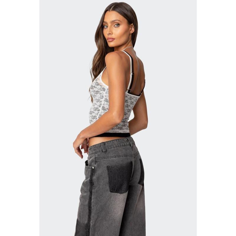 Wynnie Layered Lace Tank Top