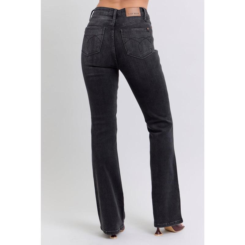 JUDY BLUE HI WAIST TUMMY CONTROL BLACK BOOTCUT JEANS