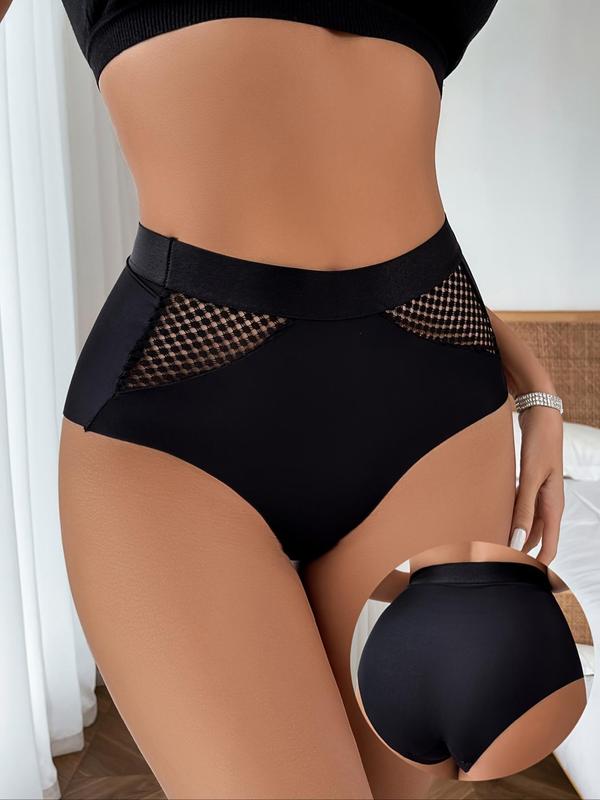 Women's Solid Color Hollow Out Brief, Breathable Comfortable Panty for Daily Wear, Women's Underwear for All Seasons