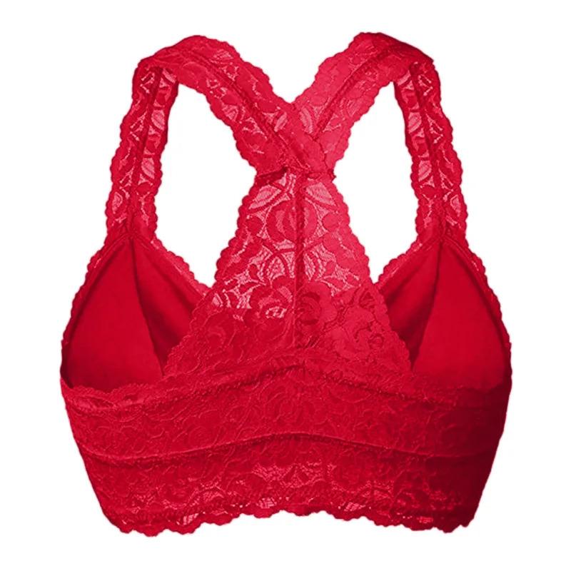 Women Lace Sports Bras Comfortable Bralette Solid Underwear Vest Female Wireless Lingerie Breathable Bra S-3xl Bralette Woman