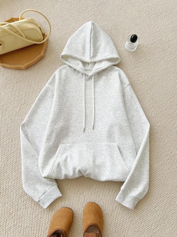 Women's Cherry & Letter & Leopard Print Drawstring Pocket Thermal Lined Hoodie, Fashion Casual Long Sleeve Hooded Sweatshirt for Daily Holiday Outdoor Wear, Women Clothing for Fall & Winter