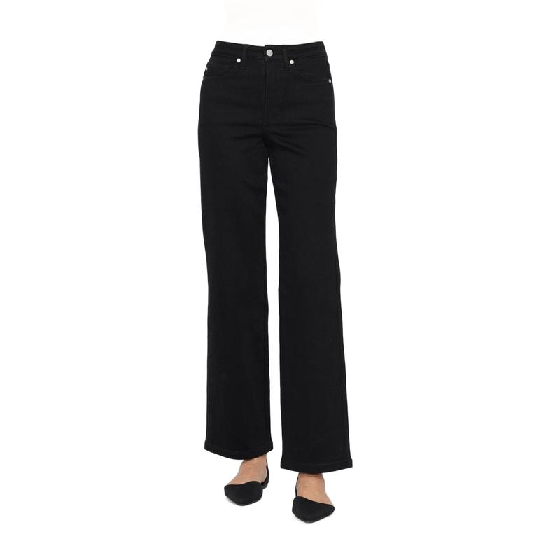 JUDY BLUE HI WAIST TUMMY CONTROL BLACK CLASSIC STRAIGHT JEANS