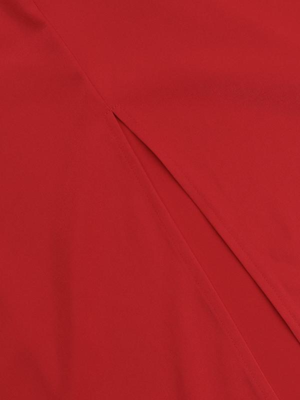 Women's Plain Ruched Backless Bodycon Tube Dress, Elegant Sleeveless Split Hem Maxi Dress for Party Club Dating Wear, Ladies Clothes for All Seasons