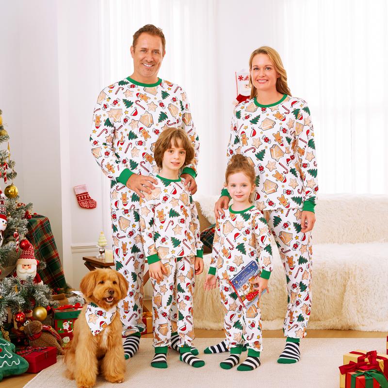 PatPat Christmas Pajamas Family Matching Cute Cartoon Print Pajamas Family Clothing Sets Family Costumes (Flame Resistant)