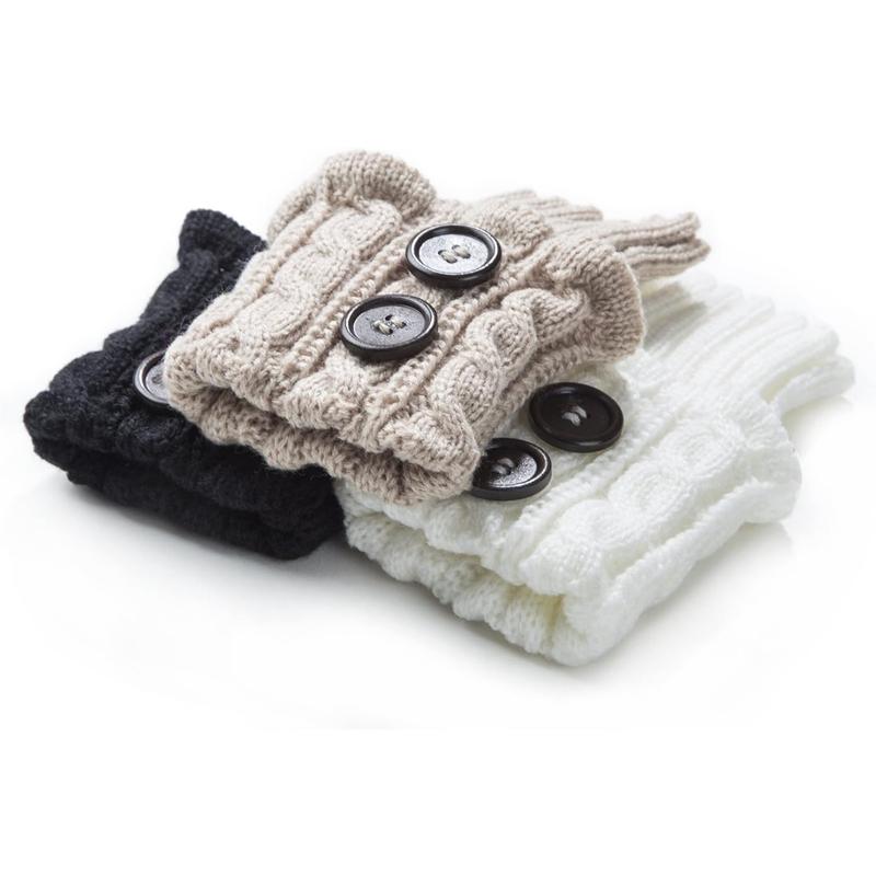 Women Boot Knit Cuffs,Short Crochet Leg Warmers, Variety of Styles Winter Warm Cuff Socks 3 Pairs
