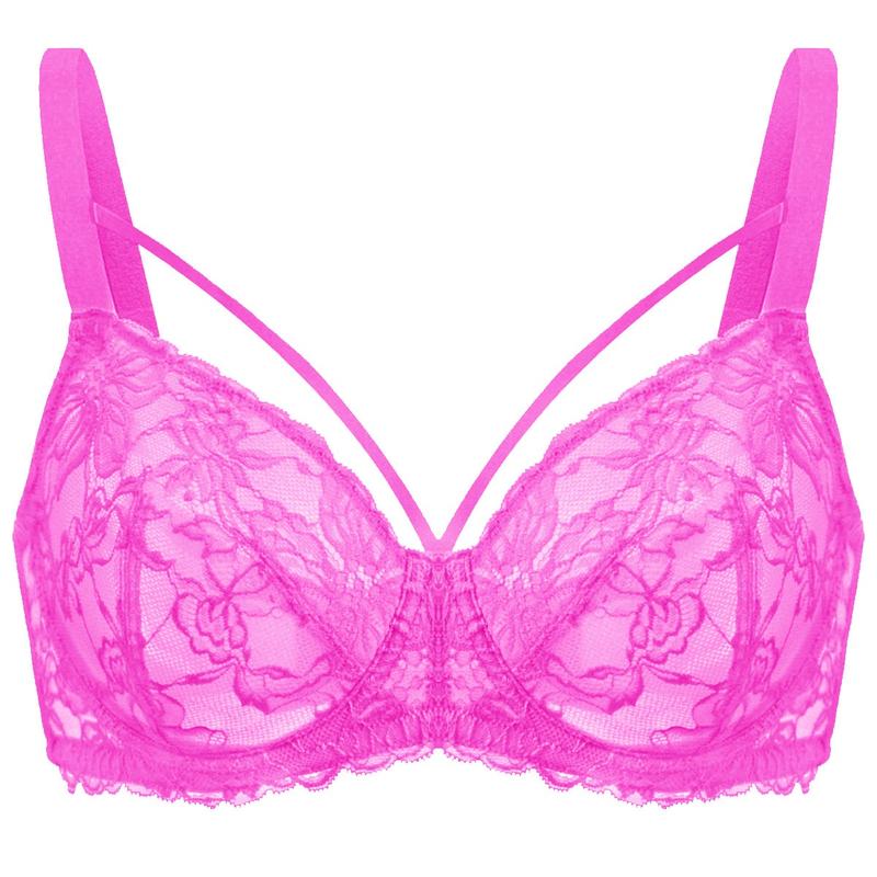 Live Exclusive HSIA Pretty In Petals Unlined Strappy Floral Lace Unpadded Plus Size Underwire Bra