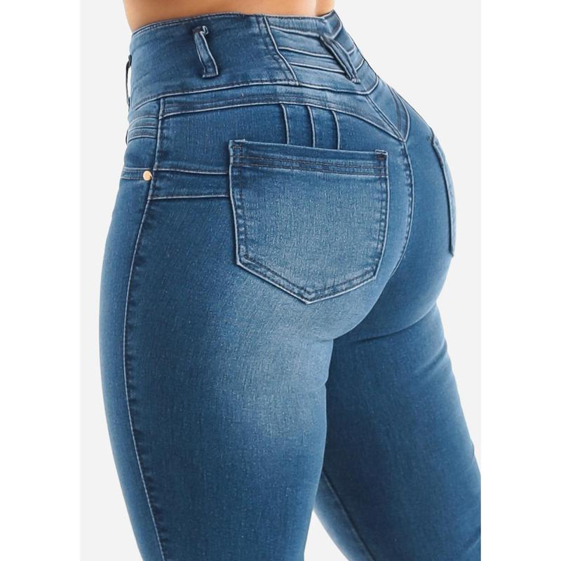 Butt Lift High Waisted Med Blue Skinny Jeans