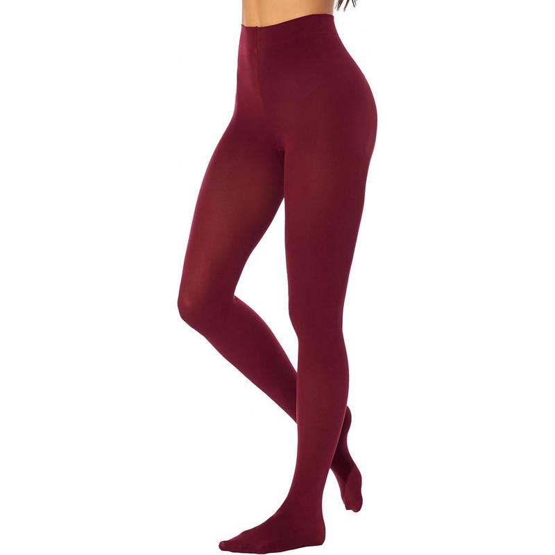 Women's 80 Denier Soft Opaque Tights, High Waist Solid Color Footed Pantyhose 20+ Colors Underwear Womenswear Lady Comfort