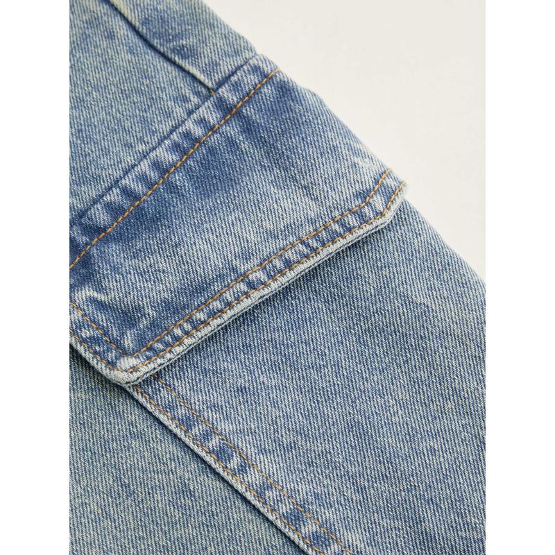 Cider [4 colors, size 0-26] Cider Denim Mid Rise Solid Three Dimensions Bowknot Pocket Wide Leg Jeans, Cute Womenswear