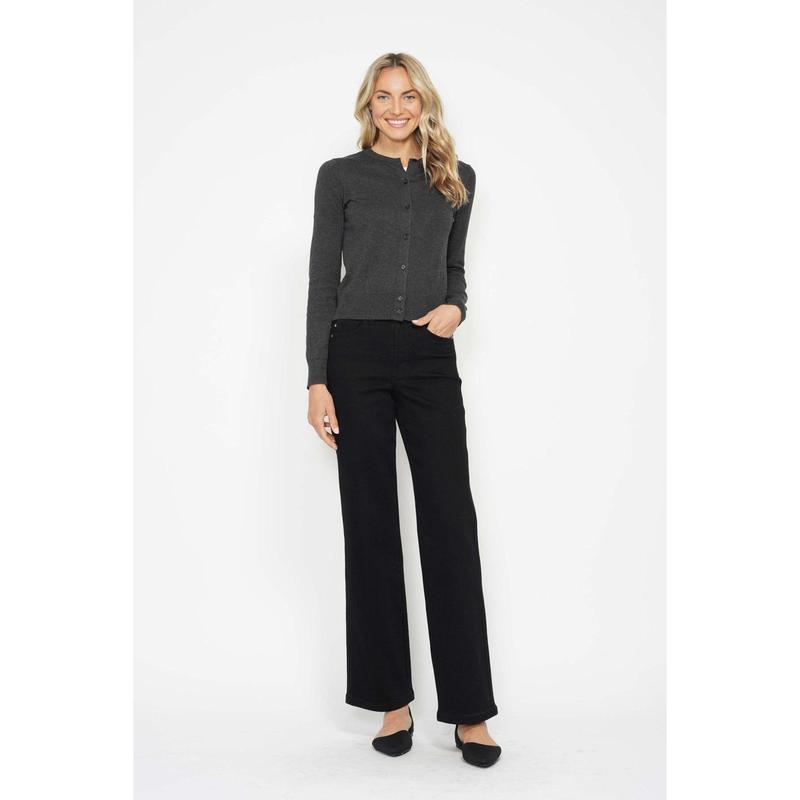 JUDY BLUE HI WAIST TUMMY CONTROL BLACK CLASSIC STRAIGHT JEANS