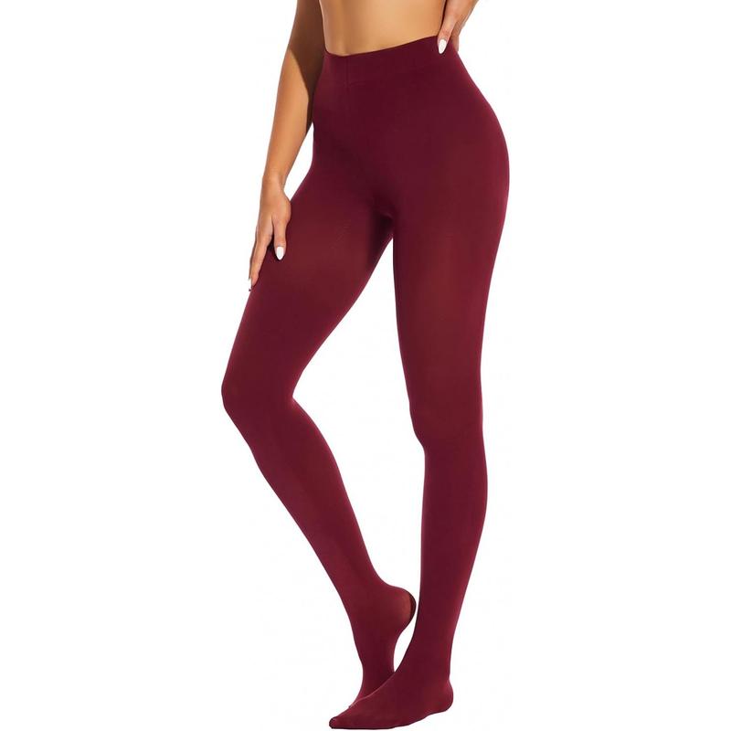 Women's 80 Denier Soft Opaque Tights, High Waist Solid Color Footed Pantyhose 20+ Colors Underwear Womenswear Lady Comfort
