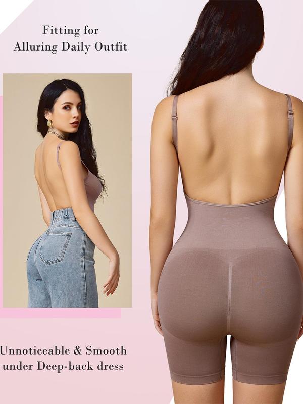 Women's Backless Fajas Cami Shapewear Romper, Adjustable Strap Tummy Control Shapewear Bodysuit, Summer Shapewear Clothing, Summer Outfits 2024