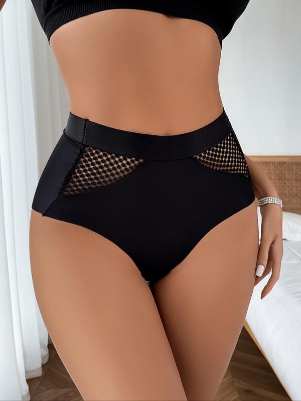 Women's Solid Color Hollow Out Brief, Breathable Comfortable Panty for Daily Wear, Women's Underwear for All Seasons